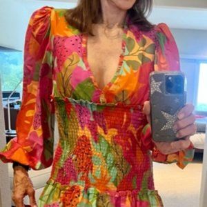 FARM RIO Sweet Forest Long Sleeve Mini Dress- NWT